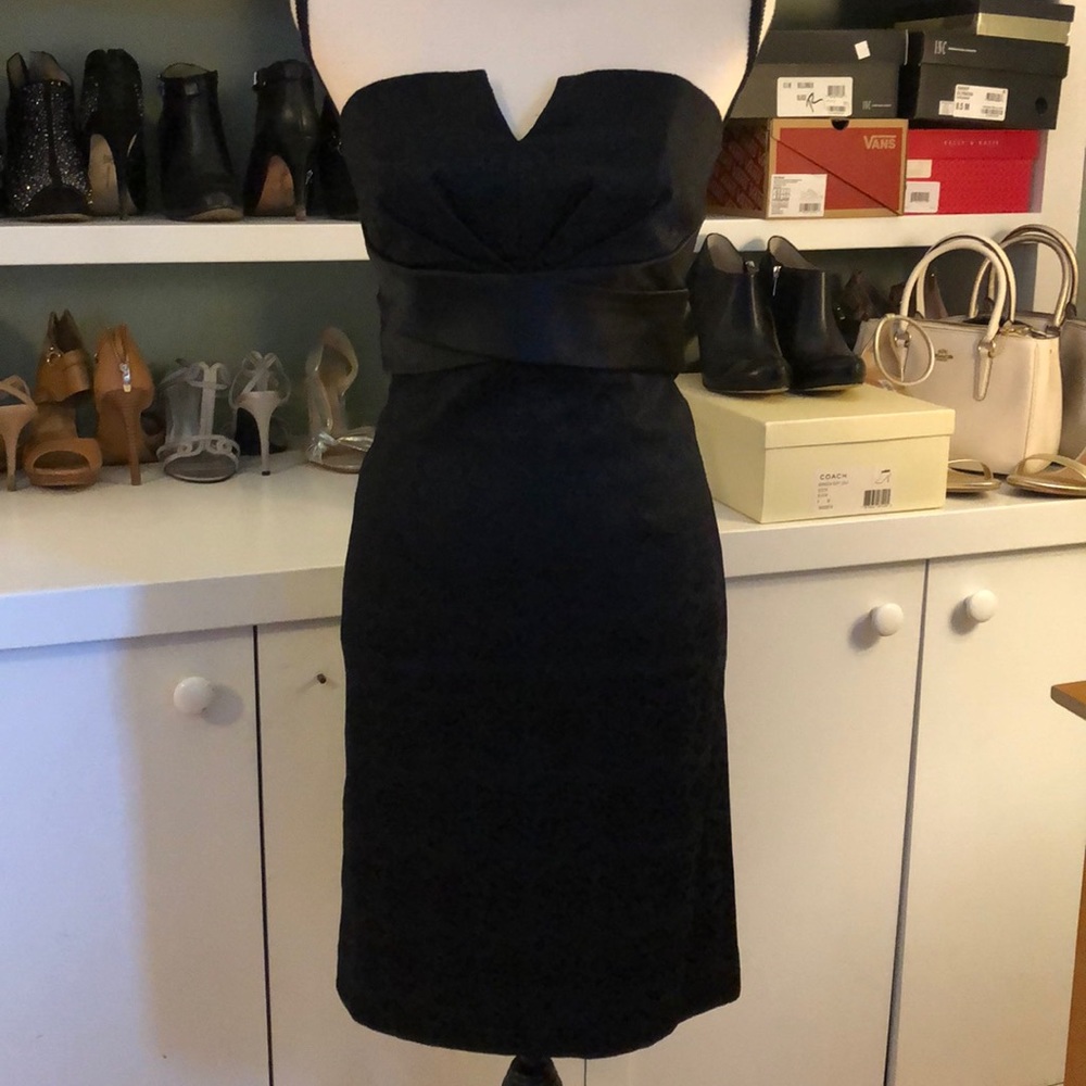 White House Black Market Strapless Black Dress